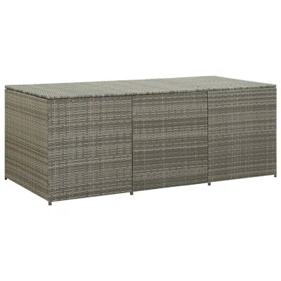 Hivvago Outdoor Storage Box With Gas Lift, 71 Inch Rectangular, Gray Rattan In Gray