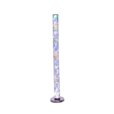 Hivvago Floor Lamp With Led Bulbs And Wireless Remote Control, Silver In Multi
