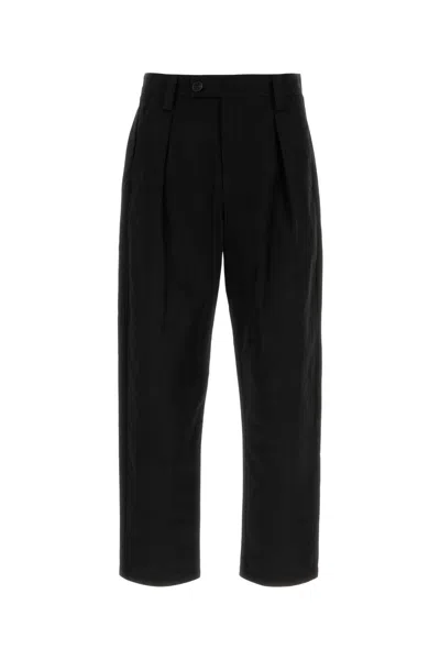 Apc A.p.c. Tailored Black Trousers With Pleated Front And Relaxed Fit In Black