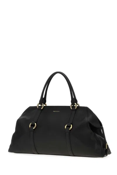 Alexander Mcqueen Black Leather Farringdon Maxi Handbag