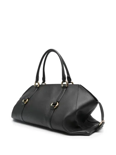 Alexander Mcqueen Black Leather Farringdon Maxi Handbag