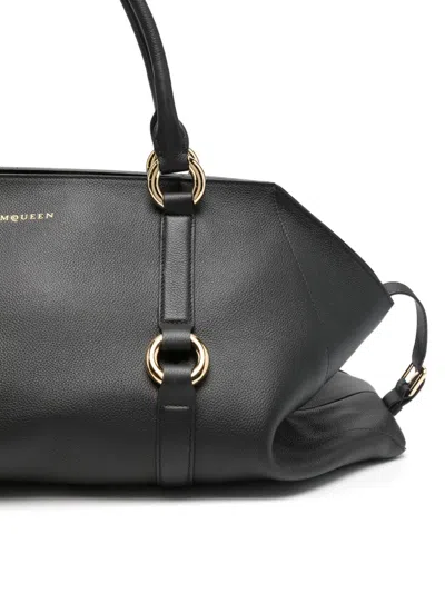 Alexander Mcqueen Black Leather Farringdon Maxi Handbag