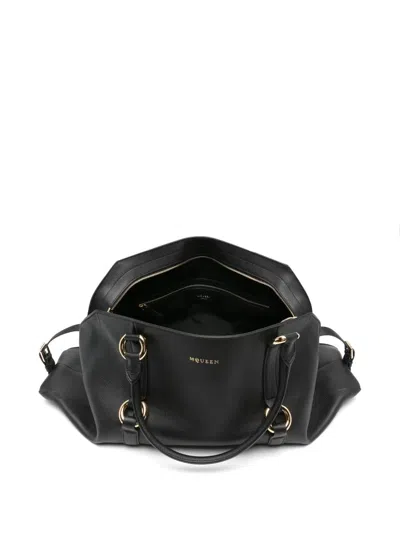Alexander Mcqueen Black Leather Farringdon Maxi Handbag