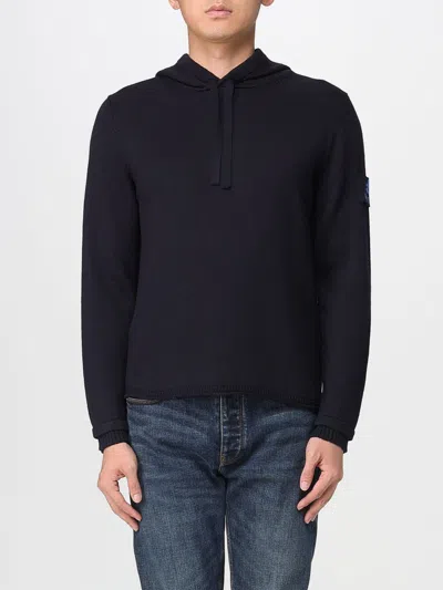 Premiata Merino Wool Hooded Sweater In Blue