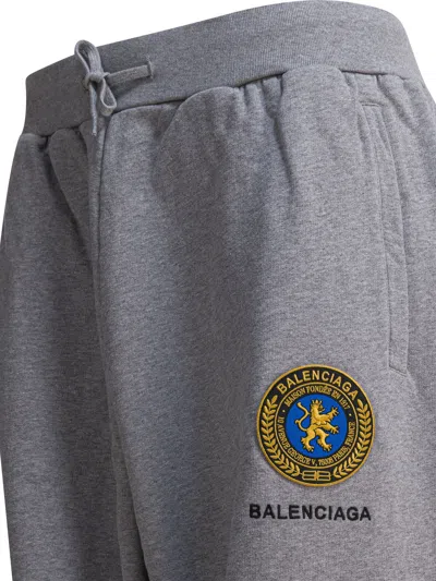 Balenciaga Wide Grey Uniform Merch Trousers Men In Gold