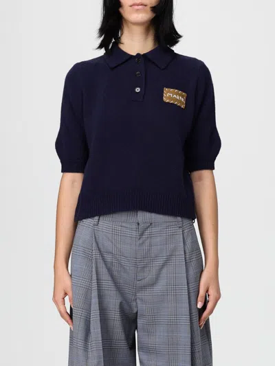 Marni Cashmere Polo Sweater Application In Blue