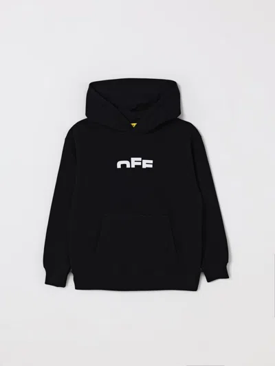 Off-white Black Hoodie With  Kids Logo In Black
