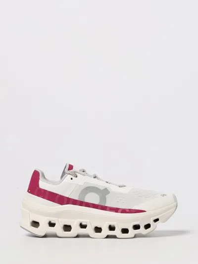 On Cloudmster Sneakers With Sculpted Sole And Bold Accents In White