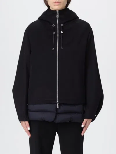 Moorer Hooded Long Sleeve Down Jacket With Pockets In Animal Print