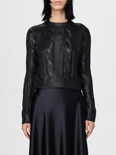 Diesel Cable Knit Crewneck Sweater In Black
