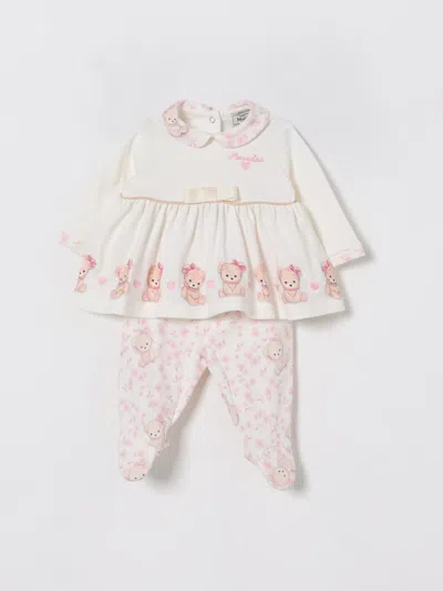 Monnalisa Ivory Birth Set For Baby Girl With Teddy Bears In White