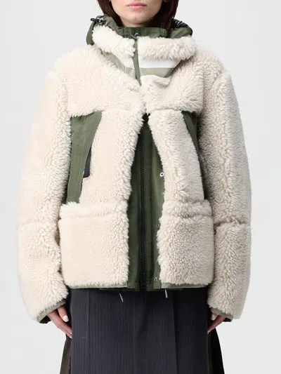 Sacai Ecru/khaki Green Two-tone Jacket In Neutral