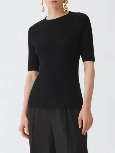 Fabiana Filippi Ribbed T-shirt In Black