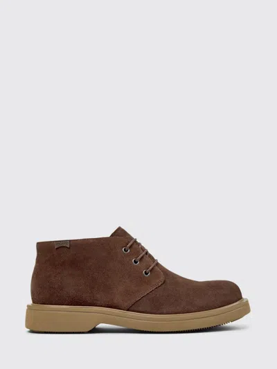 Camper Normal Lace-up Suede Boots In Brown