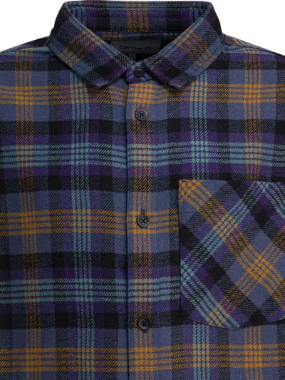 Carhartt Long Sleeve Plaid Shirt Front Pocket In Black