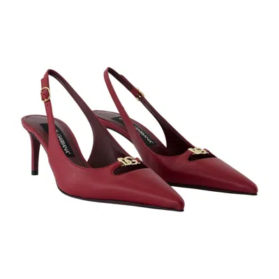 Dolce & Gabbana Scarpe Con Tacco Lollo In Pelle Porpora  Donna In Burgundy