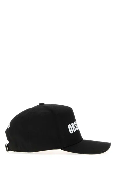 Dsquared2 Black Cotton Baseball Cap In Black