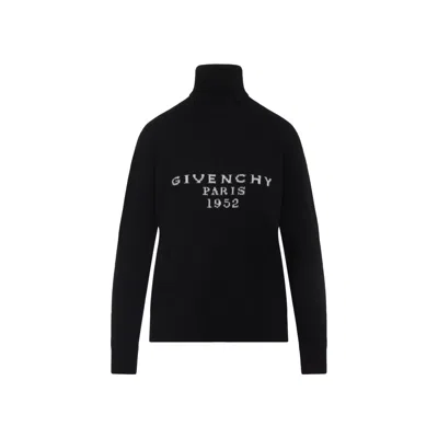 Givenchy Turtleneck Logo Wool-cashmere Sweater In Black