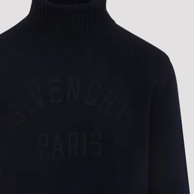Givenchy Dark Navy Blue Cotton Pullover In Multi