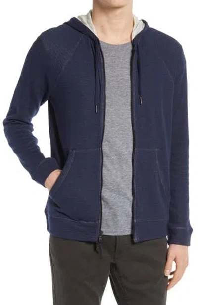John Varvatos Cotton Blend Hoodie In Blue