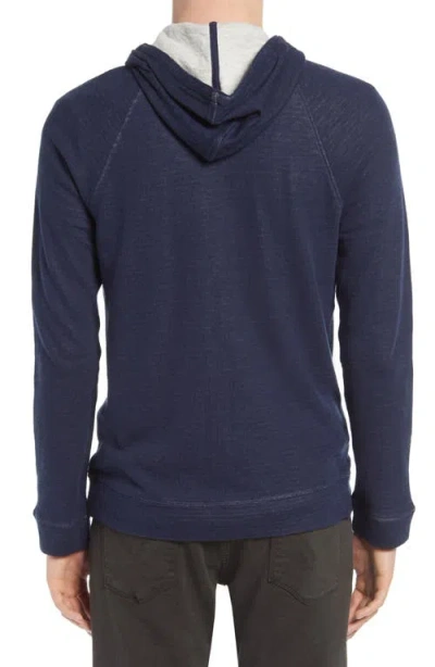 John Varvatos Cotton Blend Hoodie In Blue