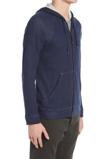 John Varvatos Cotton Blend Hoodie In Blue