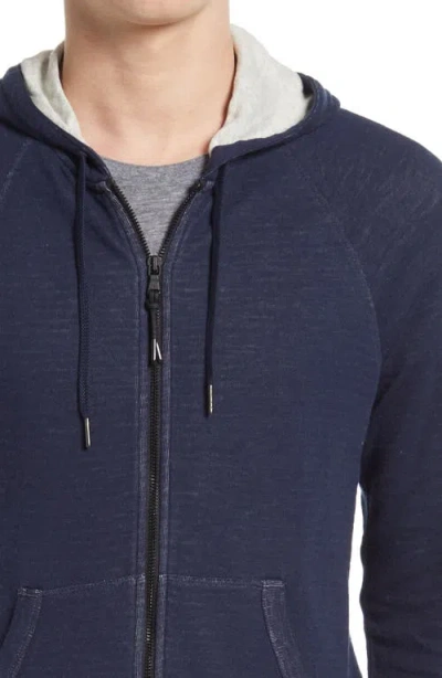 John Varvatos Cotton Blend Hoodie In Blue