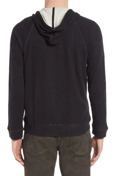 John Varvatos Cotton Blend Hoodie In Black
