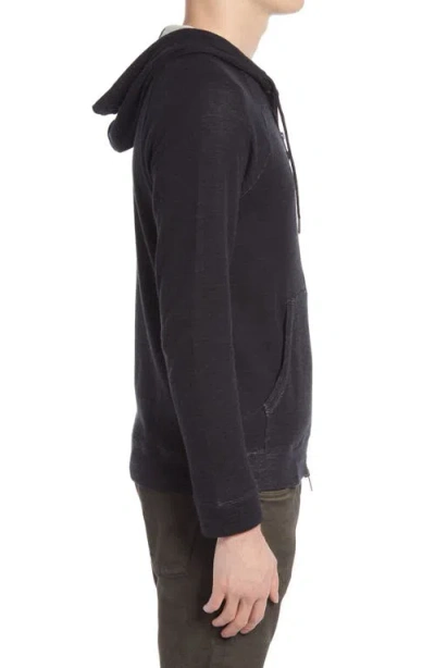 John Varvatos Cotton Blend Hoodie In Black