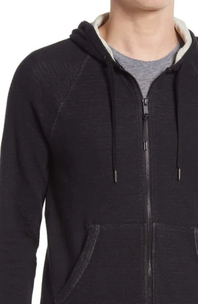 John Varvatos Cotton Blend Hoodie In Black