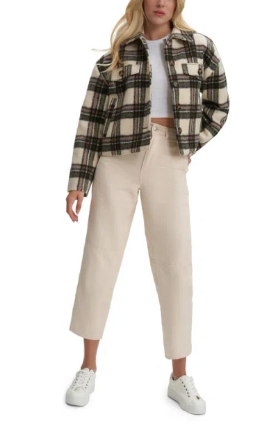 Noize Plaid Crop Shacket In Multi