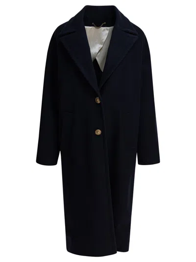 Golden Goose Cocoon Wool Coat In Black