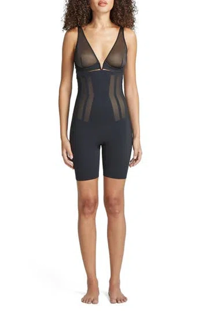 Commando Luxe Control High Waist Open Bust Bodysuit In Black