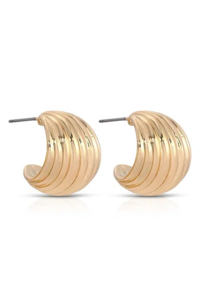 Ettika Textured Half Hoop Earrings In Gold