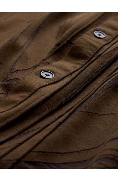 John Varvatos Phoenix Pleat Front Button-up Shirt In Brown