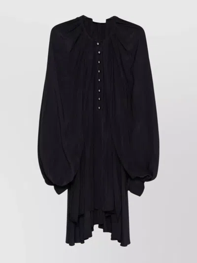 Lanvin Women Short Pleated Dress In Black