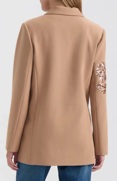 Nvlt Sequin Embellished Single Button Blazer In Brown