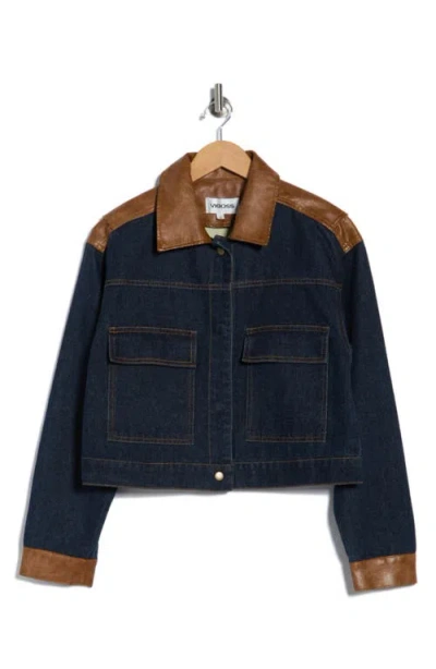 Vigoss Western Denim Trucker Jacket In Blue