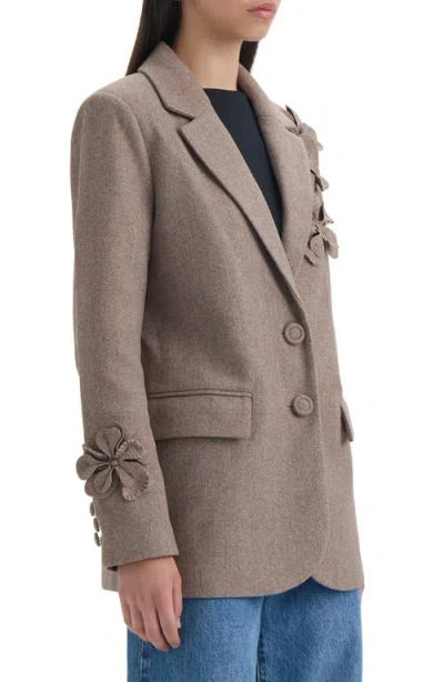 Nvlt 3d Flower Blazer In Brown