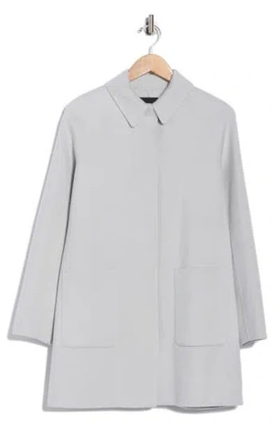 Theory Caban Wool Blend Coat In Gray