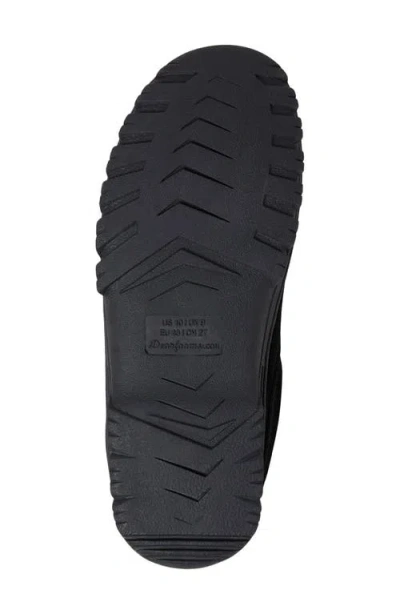 Dearfoams Suede Faux Shearling Lined Clog In Black