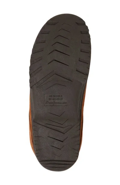 Dearfoams Suede Faux Shearling Lined Clog In Brown