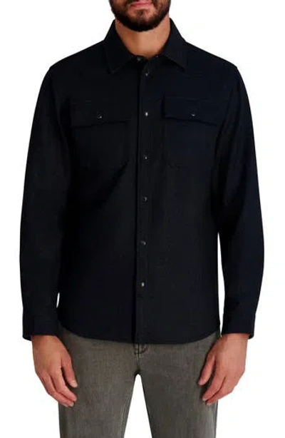 Karl Lagerfeld Paris Plaid Ponte Shirtjacket In Blue