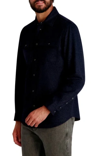 Karl Lagerfeld Paris Plaid Ponte Shirtjacket In Blue