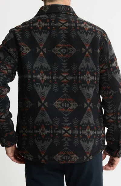 Jachs Geometric Jacquard Faux Shearling Lined Jacket In Multi