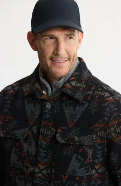 Jachs Geometric Jacquard Faux Shearling Lined Jacket In Multi