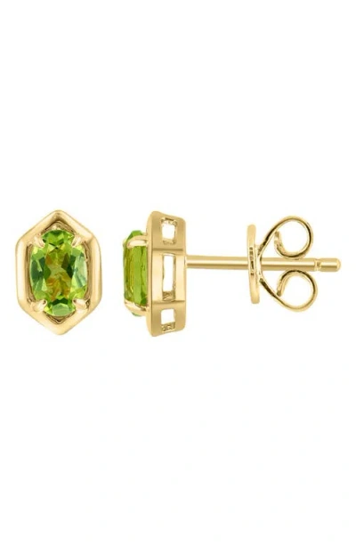 Effy Geometric Peridot Stud Earrings In Green