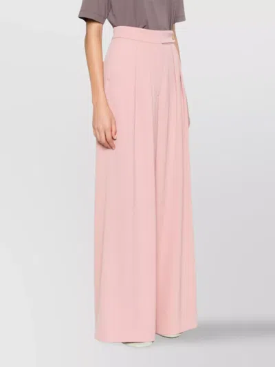 Dries Van Noten High Waist Wide Leg Trousers With Button Detail In Pink