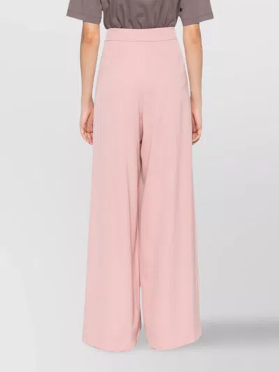 Dries Van Noten High Waist Wide Leg Trousers With Button Detail In Pink