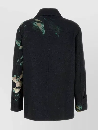 Dries Van Noten Men Embroidered Jacquard Rivne Coat In Multi